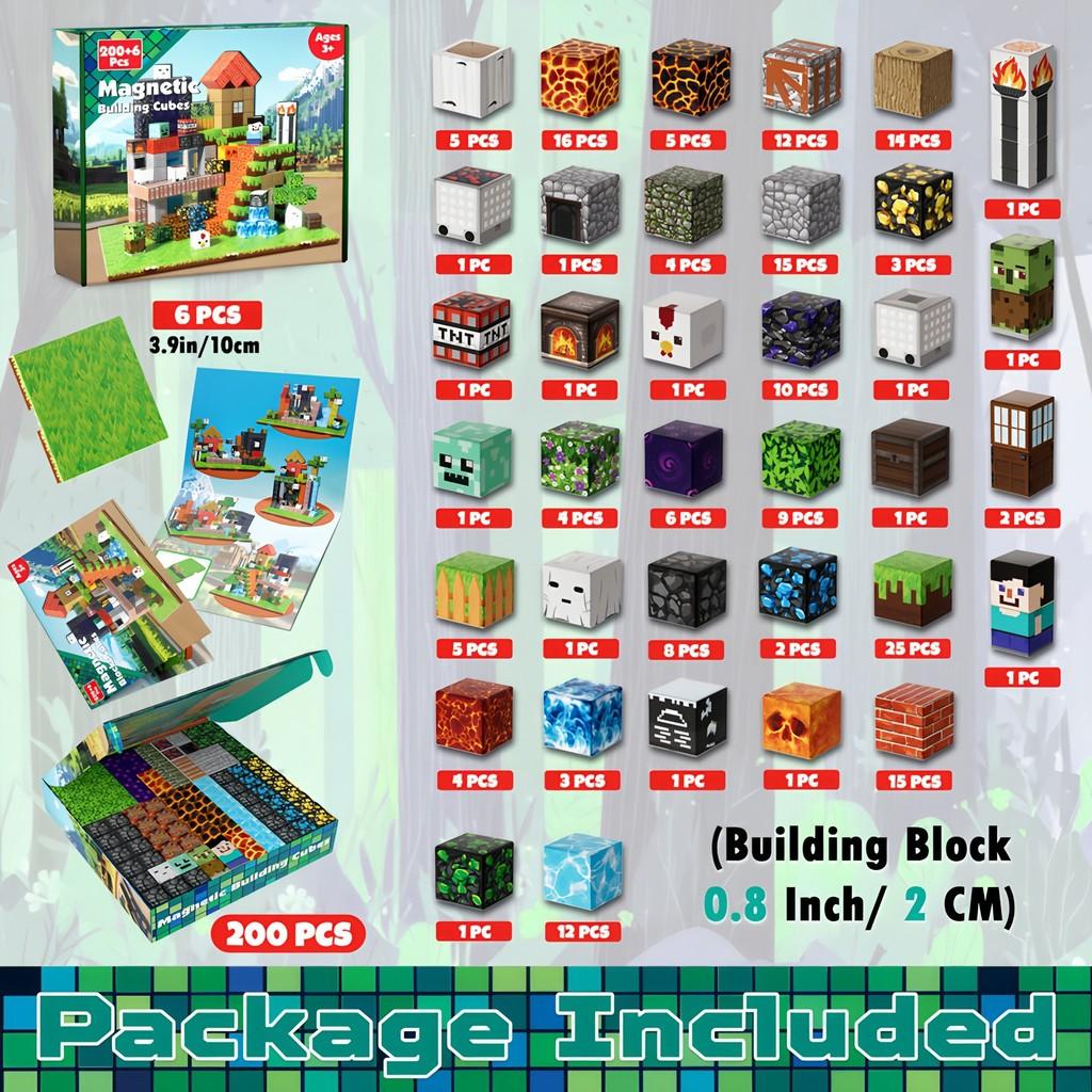 Vehicle Mining Minecraft Adventure Valley Farm Assembly Magnetic Block Set Cube