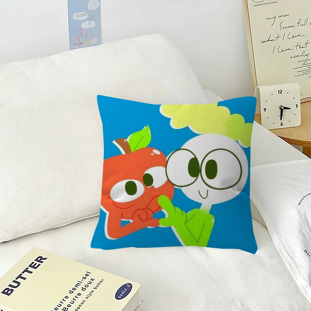 Anime Comedy Food A-Apple And Onion  Cushion Cover Car Throw Pillow Case For Sofa Car Christmas Gift