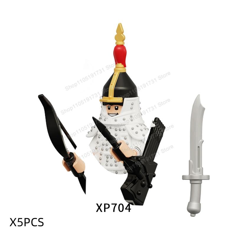 MOC Chinese Soldier Figures Building Blocks Shangzhou Dynasty Qin Dynasty Castle Warrior Knights Army Accessories Bricks Toys