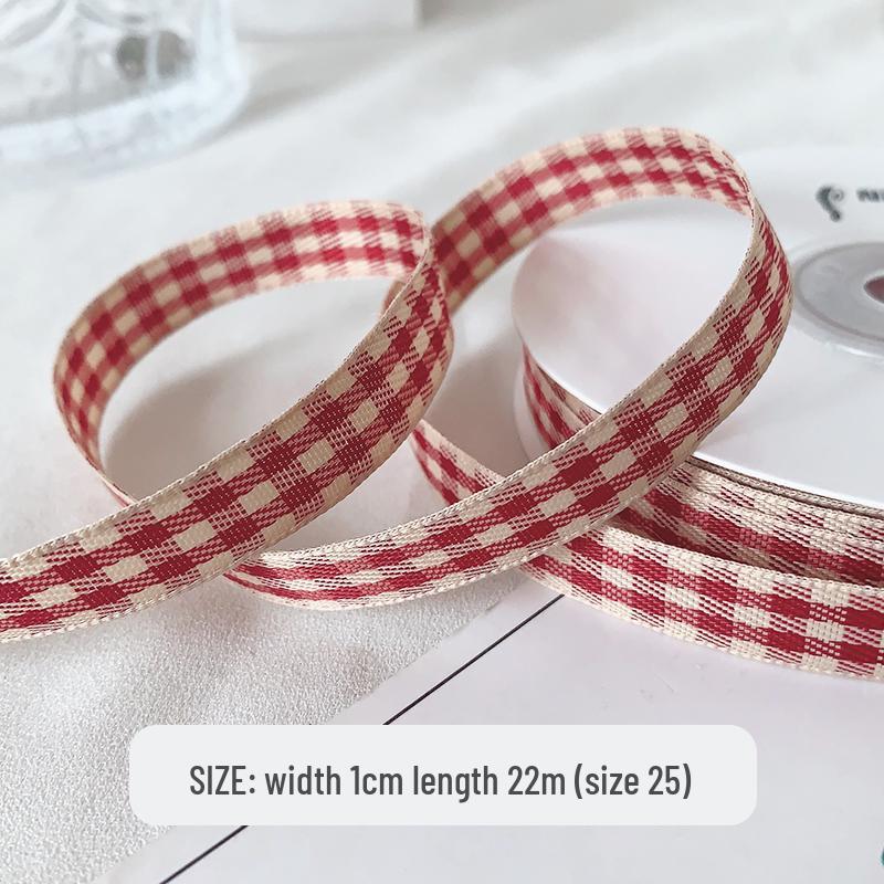 10mm kariertes Satinband für Haaraccessoires, Schleifen, Geschenkboxen & Bastelarbeiten
