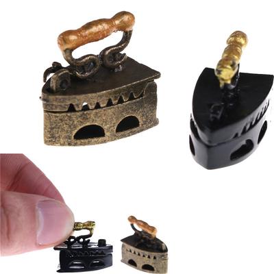 Mini Dollhouse Miniature 1:12 Toy Vintage Metal Black Iron Clothes Tool Toys Accessories