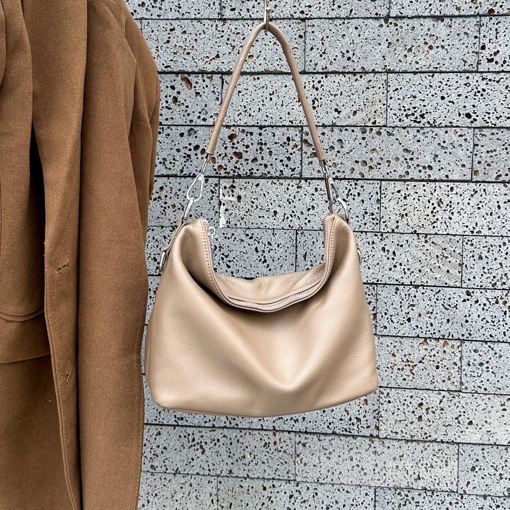 Women's Genuine Leather Tote Bag | Large Capacity Pull-Up Leather Hobo Shoulder Bag | Vintage Chic Crossbody for Work & Commute