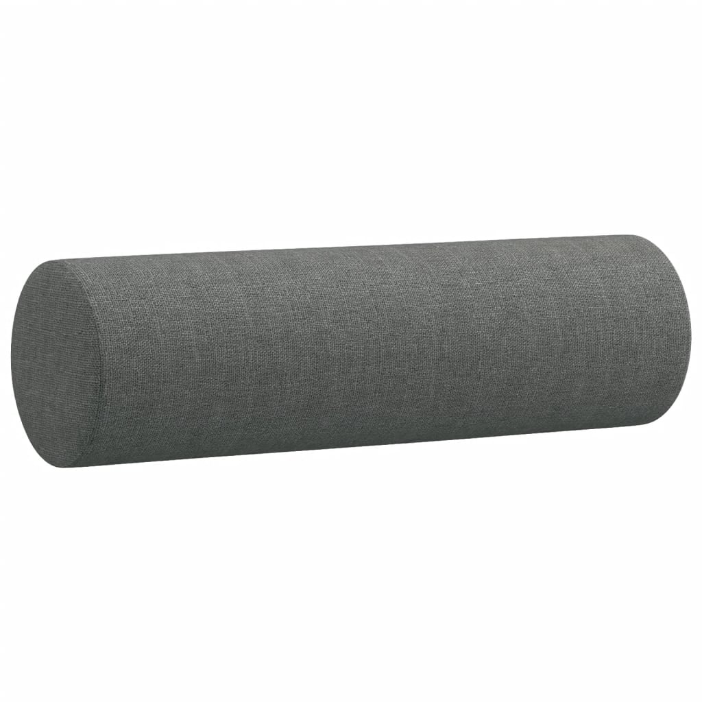 Vidaxl Decorative Cushions, 2 Pcs, Dark Gray, Ø15X50 Cm, Fabric