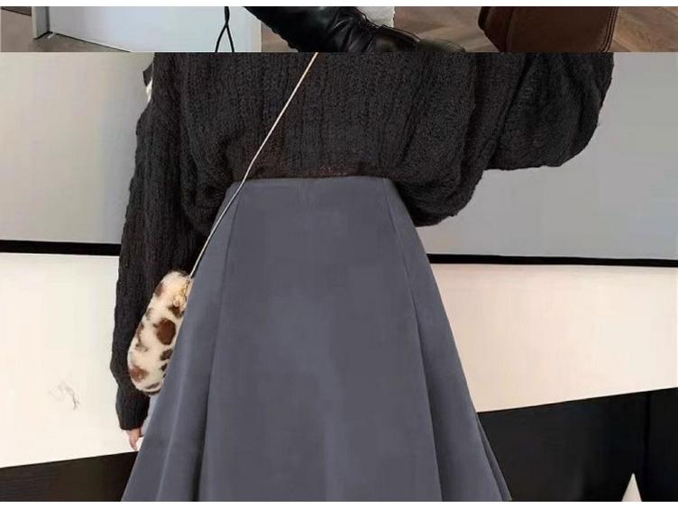 New Fall/Winter Woolen A-Line Pleated Mini Skirt for Women - High Waist, Slimming College Style, Anti-Exposure.
