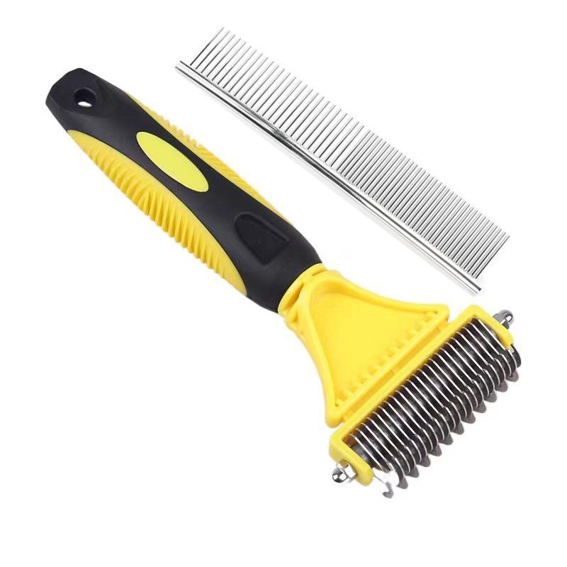 Double-Sided Pet Comb & Knot Rake for Dogs & Cats
