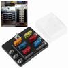 Fuse Holder PBT Box 6 Way Block Board with LED Indicator for Car Marine Boat Yatch