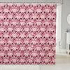 Pink Pig Shower Curtain, Lovely Animal Piggy Bath Curtain Western Animals Bathroom Decor Romantic Rose Flowers Bathroom Curtain