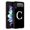 Phone Case For Samsung Galaxy Z Flip 3 4 5 Hard Black Folding PC Luxury For Samsung Z Flip3 Cover Initial Letter A Z Fashion