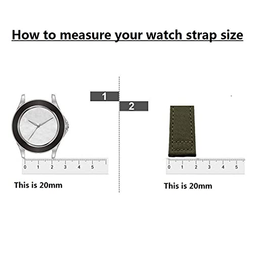 Suitable for 22mm Watch Canvas Replacement Strap Nylon Strap Thickened 28CM Sports Model Green