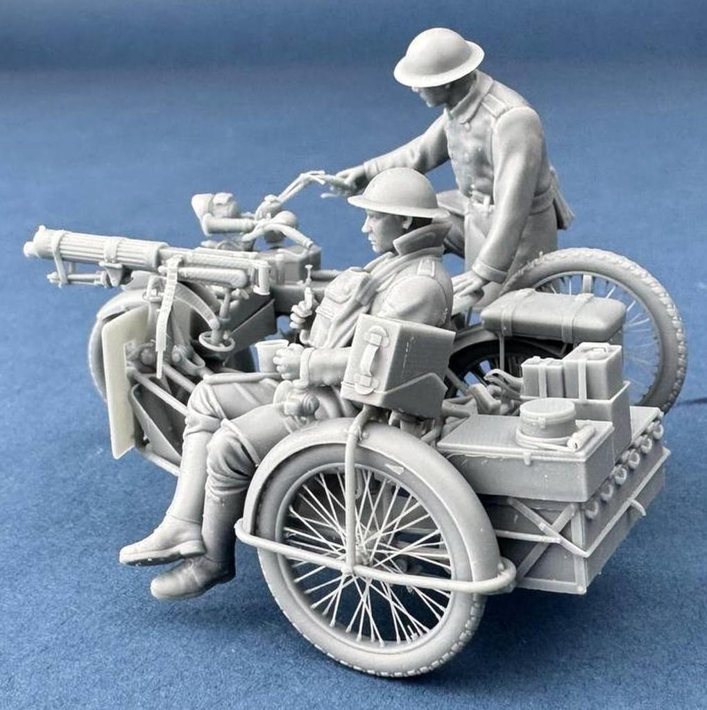 Copperstate Models 1/35 Maßstab WWI Britische Maschinengewehr-Einheit Motorradbesatzung 2 3D-Drucker-Bausatz COPF35081 (Menschen)