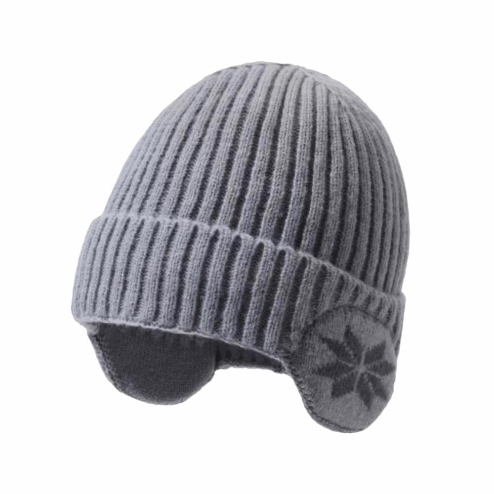

Windproof Winter Knitted Hat Insulated Ear Protection Hat Knitted Beanie Outdoor Sports сірий