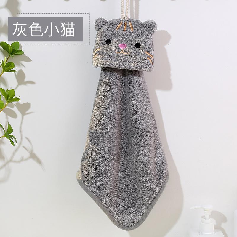 Wholesale Cartoon Cute Children'S Hand Towel For Kitchen And Bathroom, Absorbent Coral Fleece Towel, Hanging Hand Towel