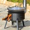 Portable Outdoor Firewood Stove with Large Iron Pot - New Movable Design