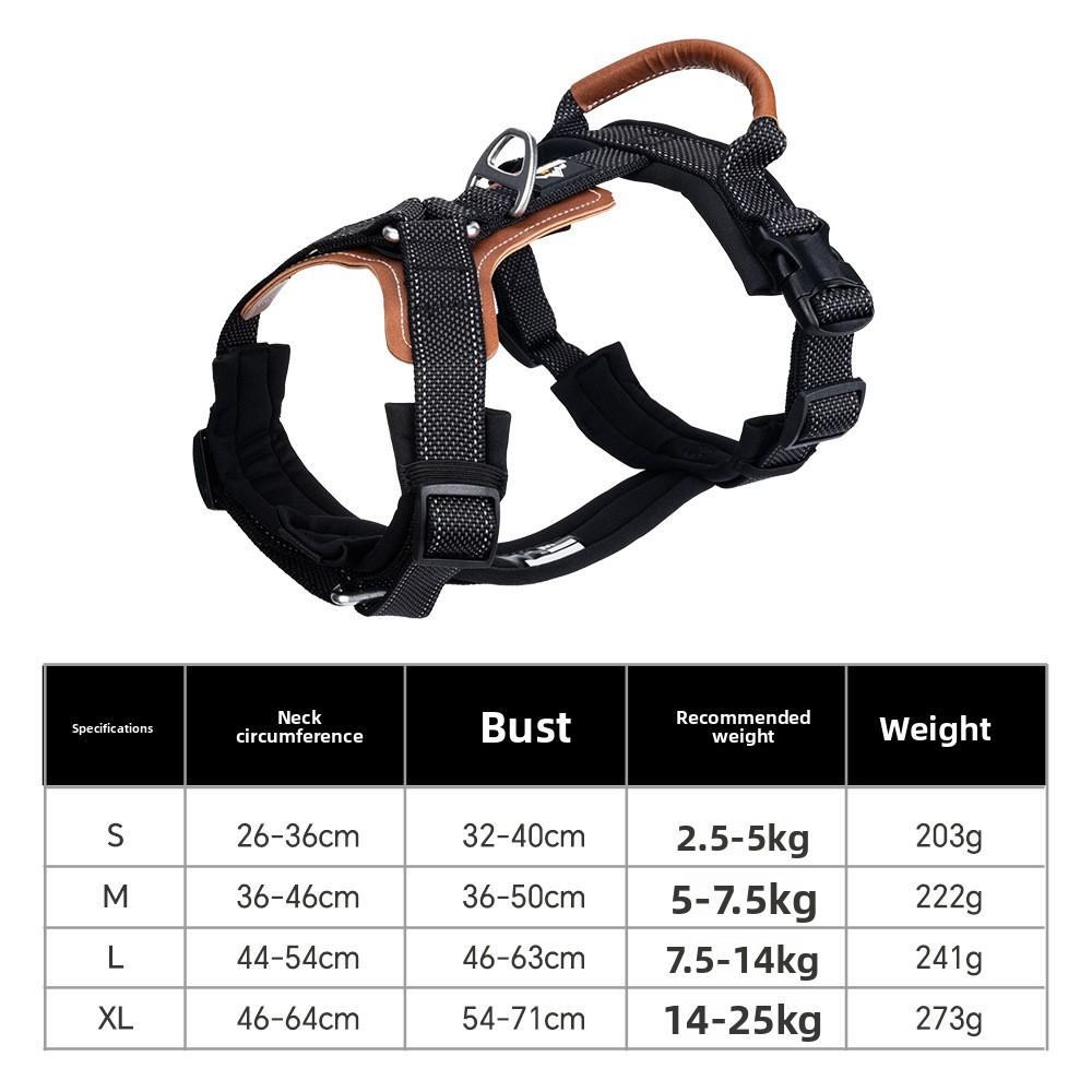 Pet Harness With Reinforced Leather Back Support No Resist Durable For Active Dogs