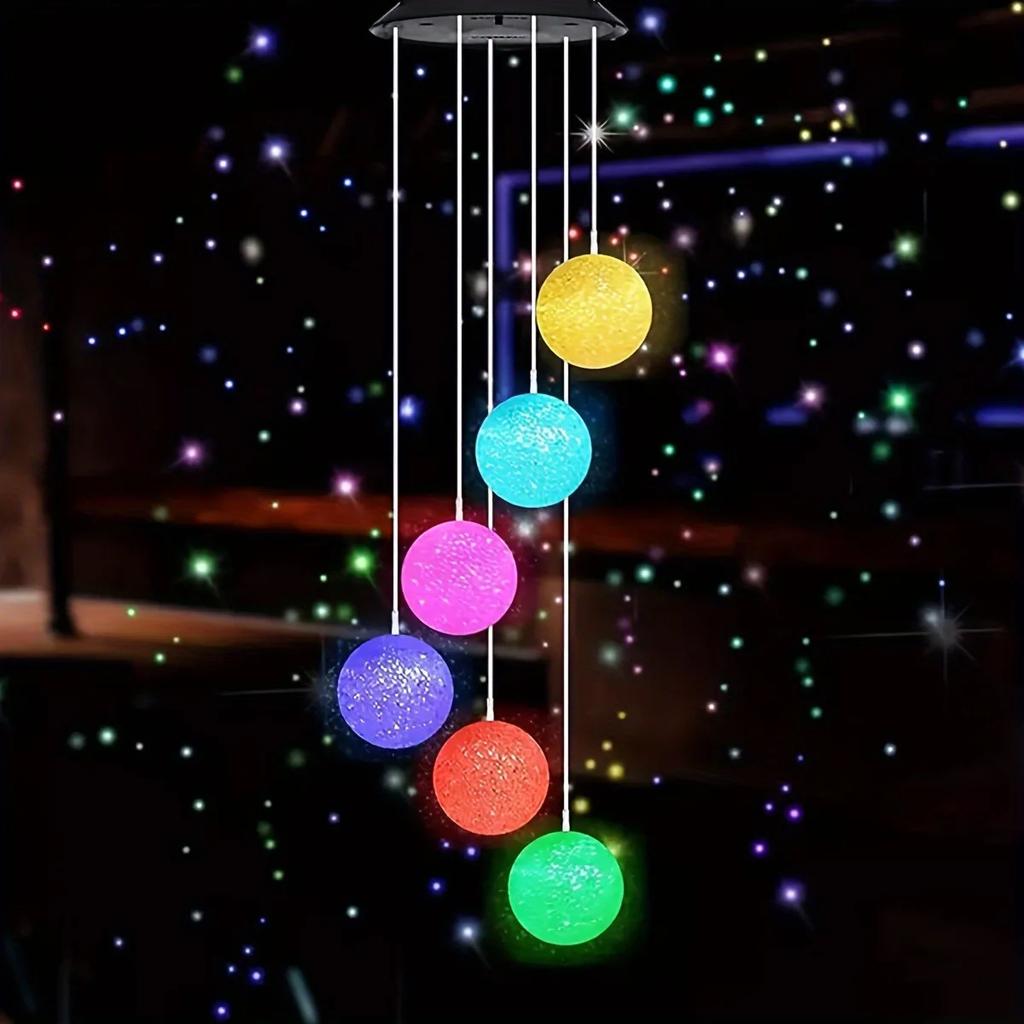 1 Pezzo Campanella Solare da Vento per Esterno, Luce da Giardino Sospesa a Cambiamento di Colore, Campanella Decorativa Alimentata ad Energia Solare per Patio/Giardino