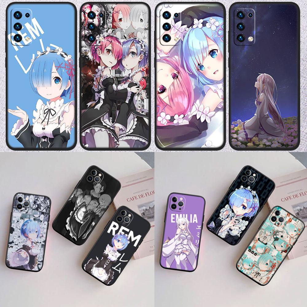 IK26 Emilia Ram Rem Phone Case for Samsung Galaxy M06 M15 M16 M35 M55 M56 A36 A42 A50 A50S A51 A52 A32 A33 A05 A05S A06 A16 A20