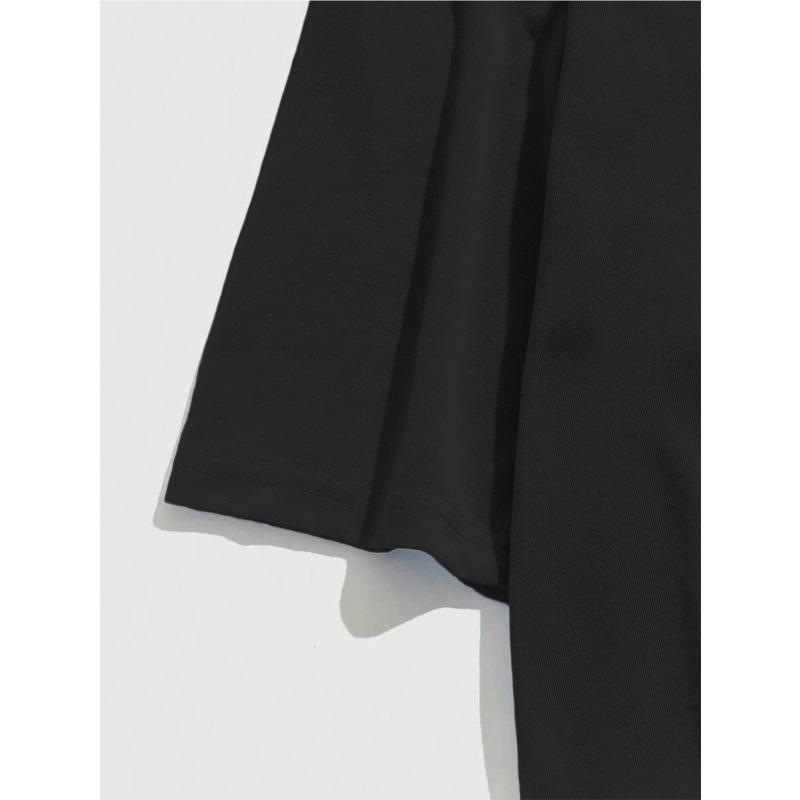 Womens Black Floral Heart Print Tee White Daisy Leaf Design Round Neck Short Sleeve Soft Breathable Casual Party Picnic Machine Washable Botanical Top