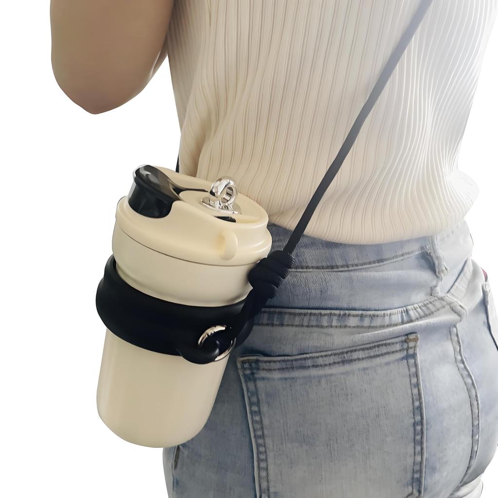 IOLOYU 316 Stainless Steel Tumbler with Lid and Coffee Mug for Girls and Elementary School Vacuum Stylish and Cute Coffee Mug with Carrying Keeps