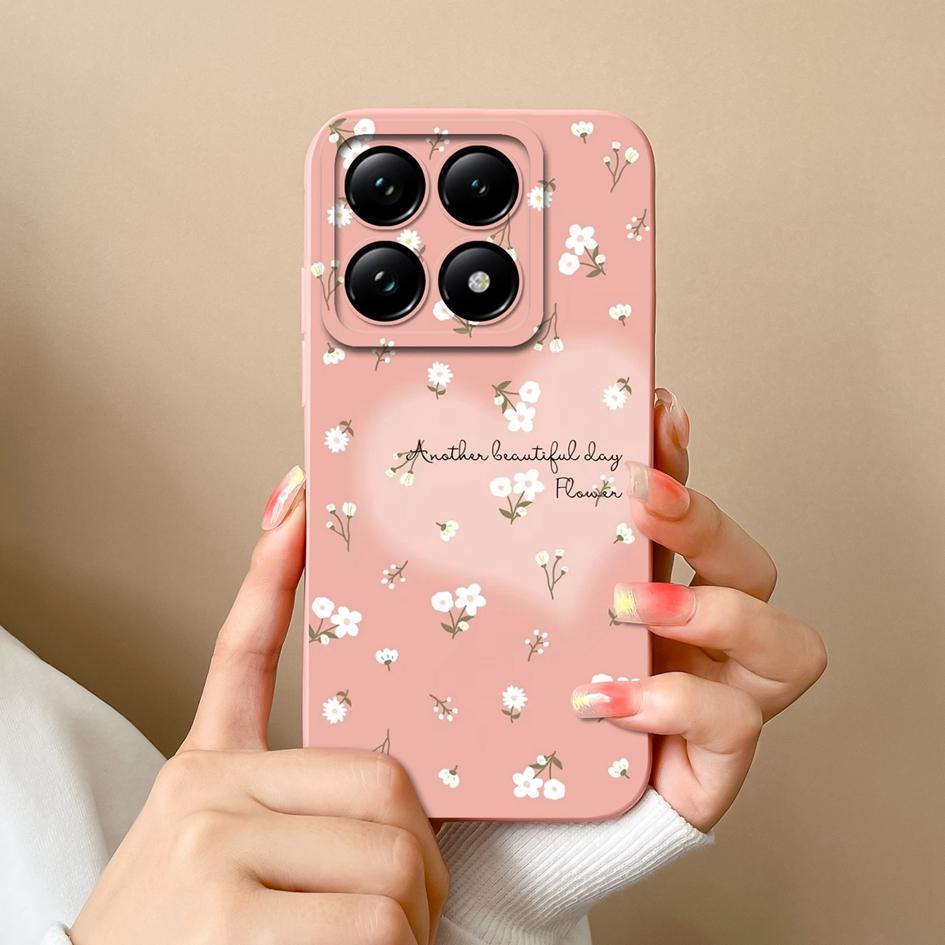 Weiche neue Hüllen für Xiaomi 14T 15 Pro Capa Hübsche Wolkenblumen Stilvoller Schutz aus flüssigem Silikon Langlebiger Anti-Tropfen für Xiaomi Shell Back Covers