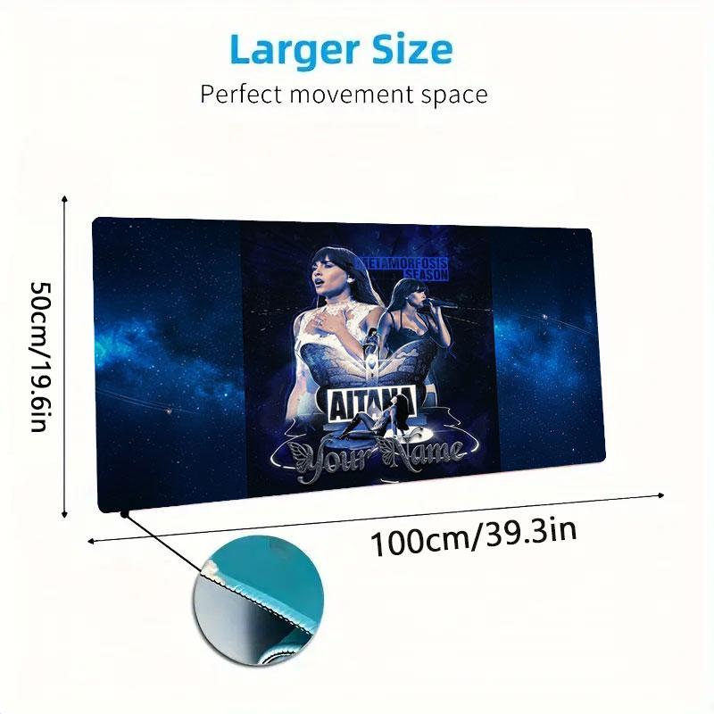 Aitana Custom Name Large Size Mouse Pad Large Gaming Table Cushion Non-slip Laptop Tablet Big Mousepad XXL Mat Mini PC Playmat With Lock Edge