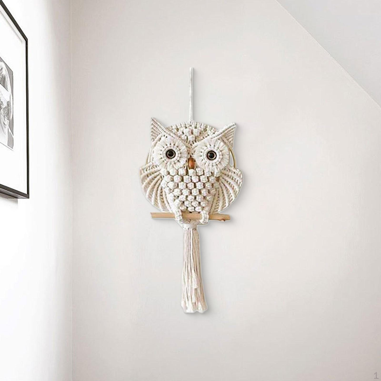 

Сова макраме гобелен Bohemian Craft Nordic Boho настенные декоры ручная работа для детской комнаты 50x20cm