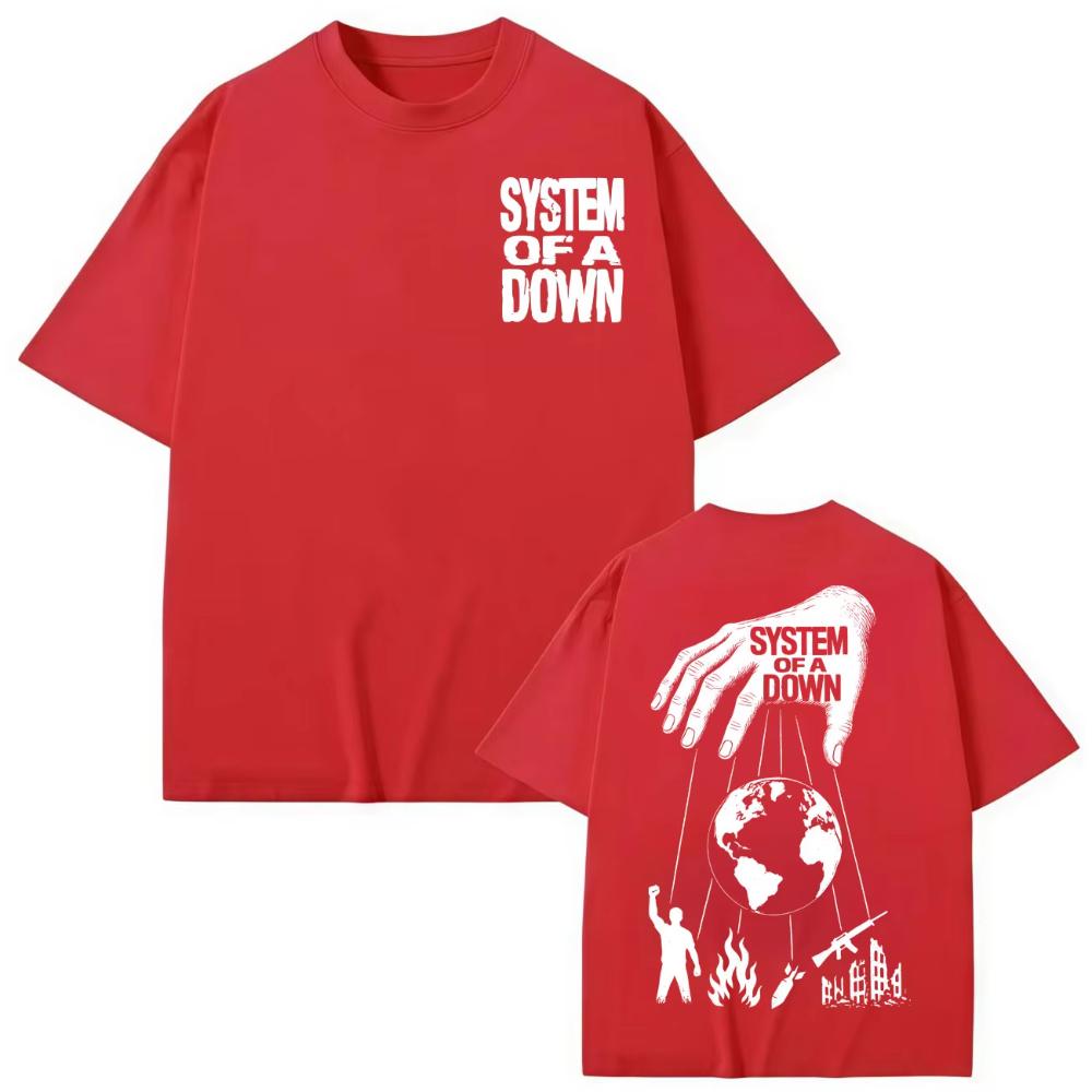

System of A Down Double Sided Printed T Shirts Men Women Clothing Rock Fashion Tshirts High Quality Cotton Short Sleeve Tshirt S