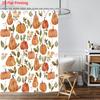 1Pc Harvest Festival Autumn Pumpkin Print Waterproof Shower Privacy Hanging Curtain 12 Hook Multiple Sizes Machine Washable