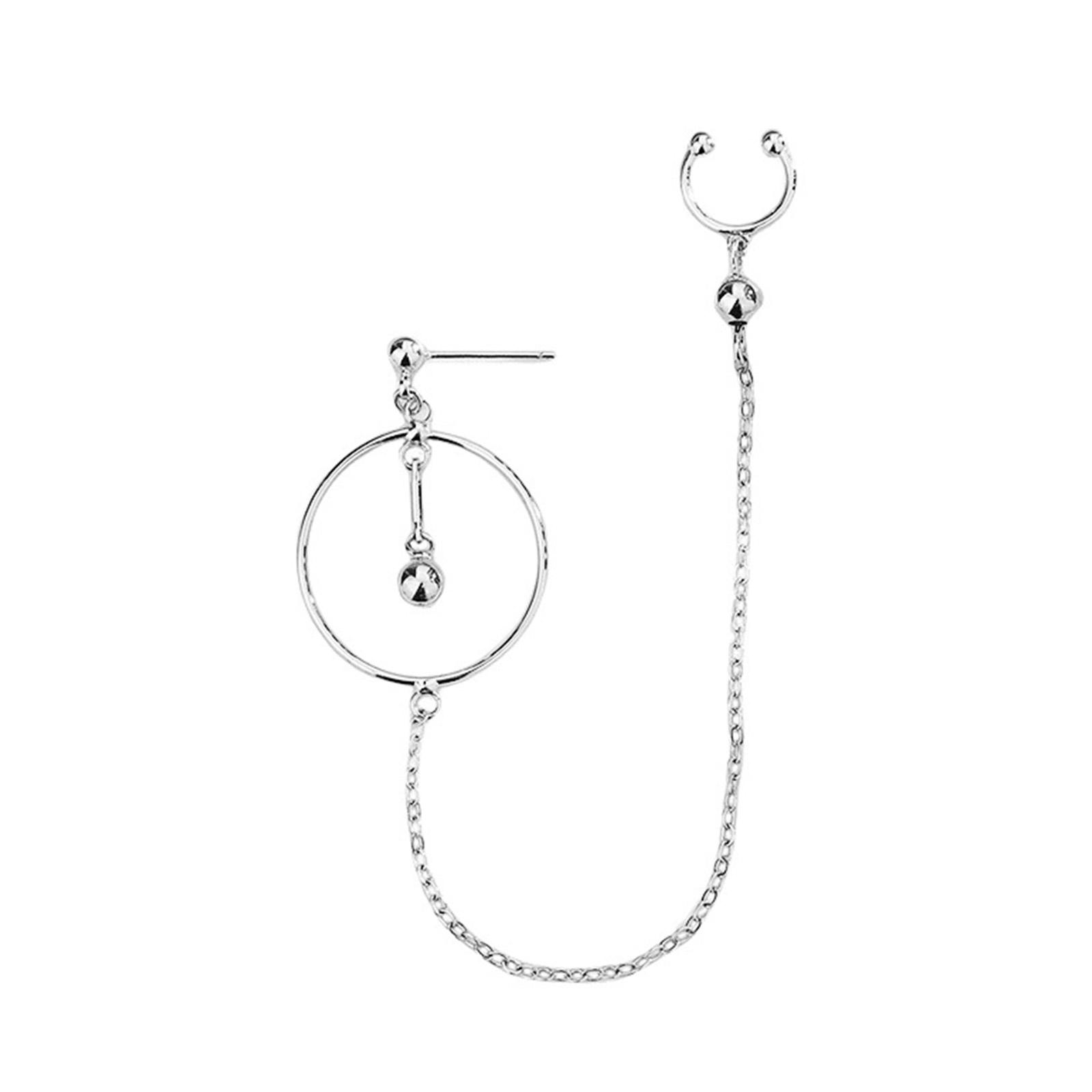 

Уникальные круглые серьги с геометрическим рисунком, модные серьги-каффы с звеньями цепи, геометрические круглые кольца, легкий аксессуар для ушей