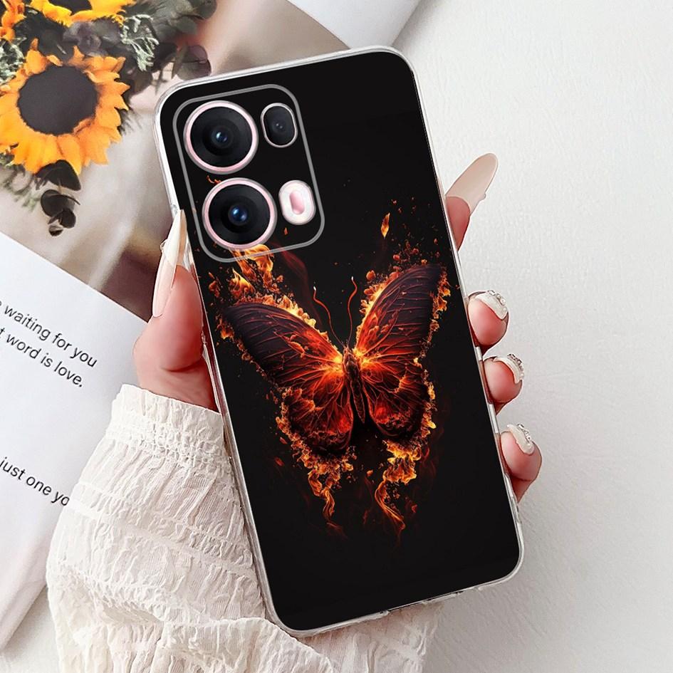 For OPPO Reno13 Pro 5G Case CPH2697 Fashion Flower Butterfly Soft Silicone Phone Cover For OPPO Reno 13 CPH2689 Reno13Pro Bumper