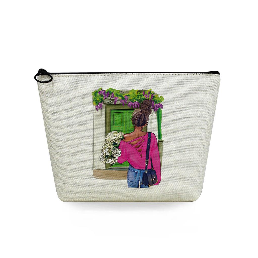 Women Sisters Print Cosmetic Bag Toiletries Organize Travel Storage Case 6726