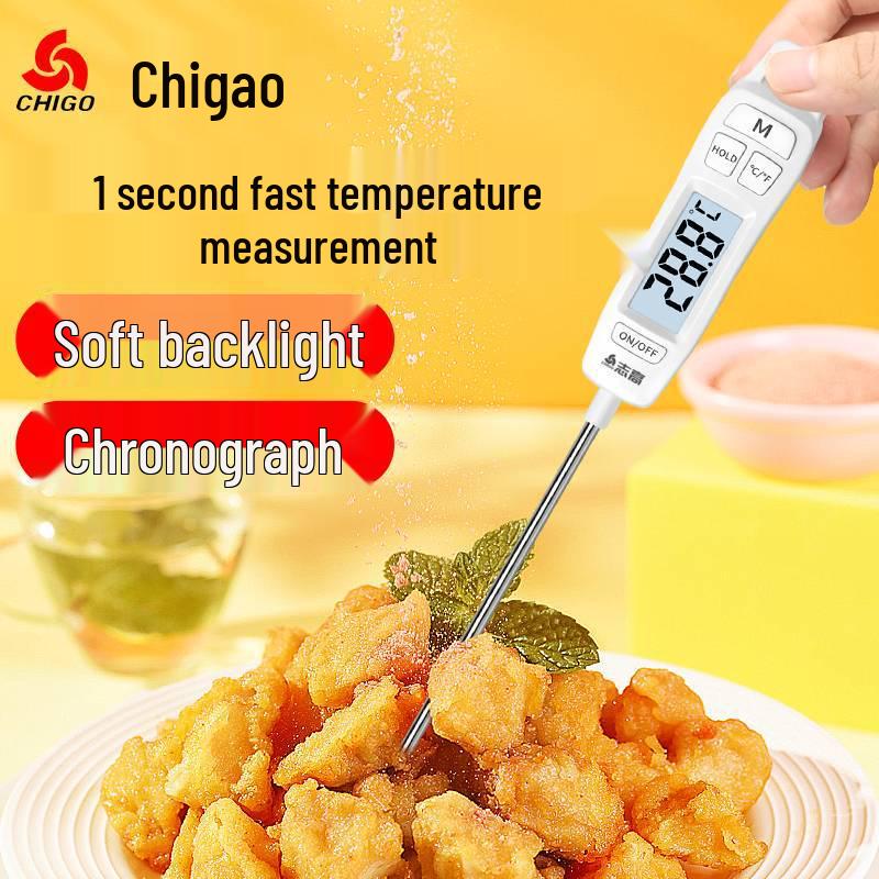

Chigo Stainless Steel Probe Thermometer for Baby Bath, Kitchen, BBQ, and Coffee Classic Model (-50℃~300℃)