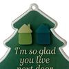Christmas Pendant Xmas Tree Stocking Shape 2D Acrylic Seaside Festive Decoration with Lanyard Beach House Holiday Decor