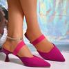Baotou half slippers women's European, American and foreign style 2025 summer new pointed thin heel high heel cool slippers large size outer wear