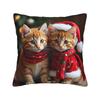 Pillow Cover Christmas Kittens (2) Cute Funny Pillow Case For Sofa Couch Bed Living Room Pillowcases