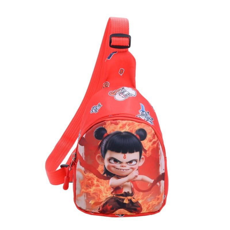 Ne Printed Zha Shoulder Chest Bag Anime Peripheral Children Outdoor Cartoon