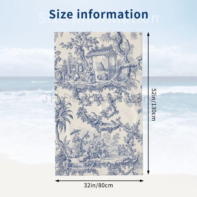 Asciugamano da Bagno Toile De Jouy Francese Asciugatura Rapida Asciugamano da Spiaggia Morbida Microfibra Super Assorbente Asciugamani per Palestra Spa Sport Nuoto