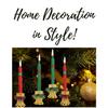 Decorative Candles Round Merry Christmas Wax Candles with Candle Stands Holders for Xmas Red Green Santa Candles