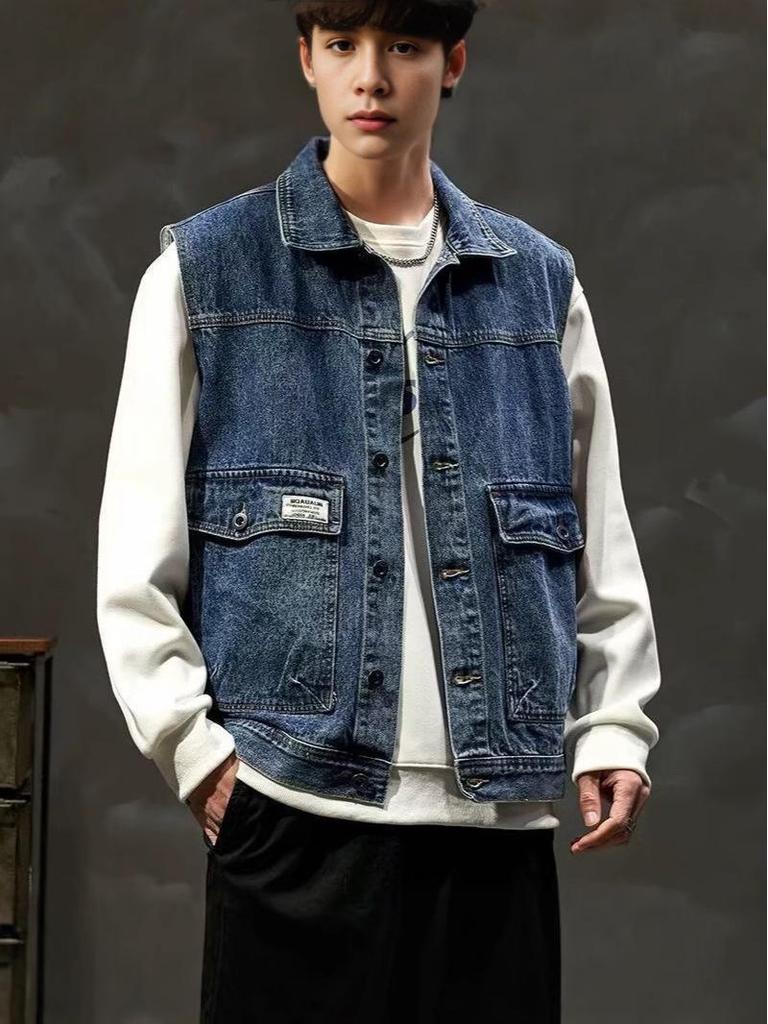 Herren Jeansweste mit lockerem Schnitt - Kollektion Frühjahr 2025, XL