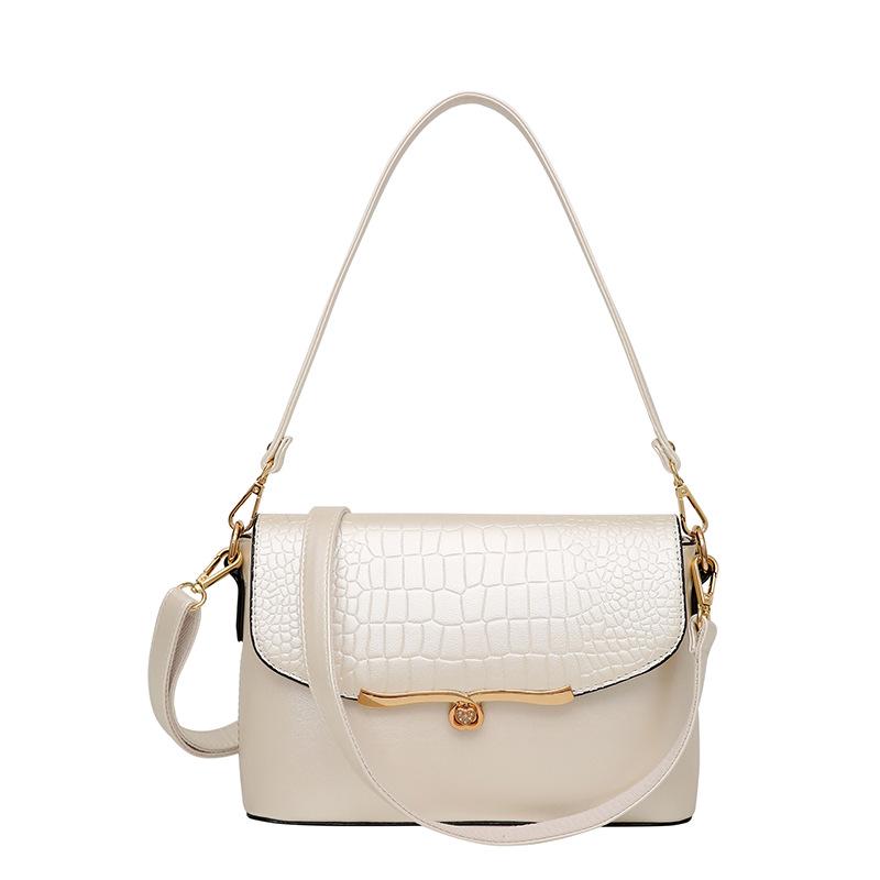

Женская сумка модные сумки крокодиловый узор плечо диагональный пакет сумка среднего возраста жемчужина белый