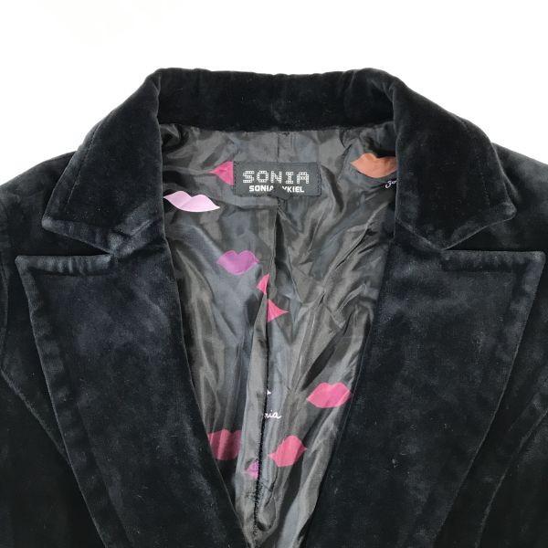 SONIA RYKIEL Velour Tailored Jacket Women’s M Black Sample(USED)