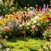 Natürlicher Eisenstrukturierter Pfahl Vintage Rostiger Kornblumen Bodenpfahl, 24 Zoll Metall Künstlerische Drahtkunst Handgefertigter Gartenornament Dekor, Rustikal