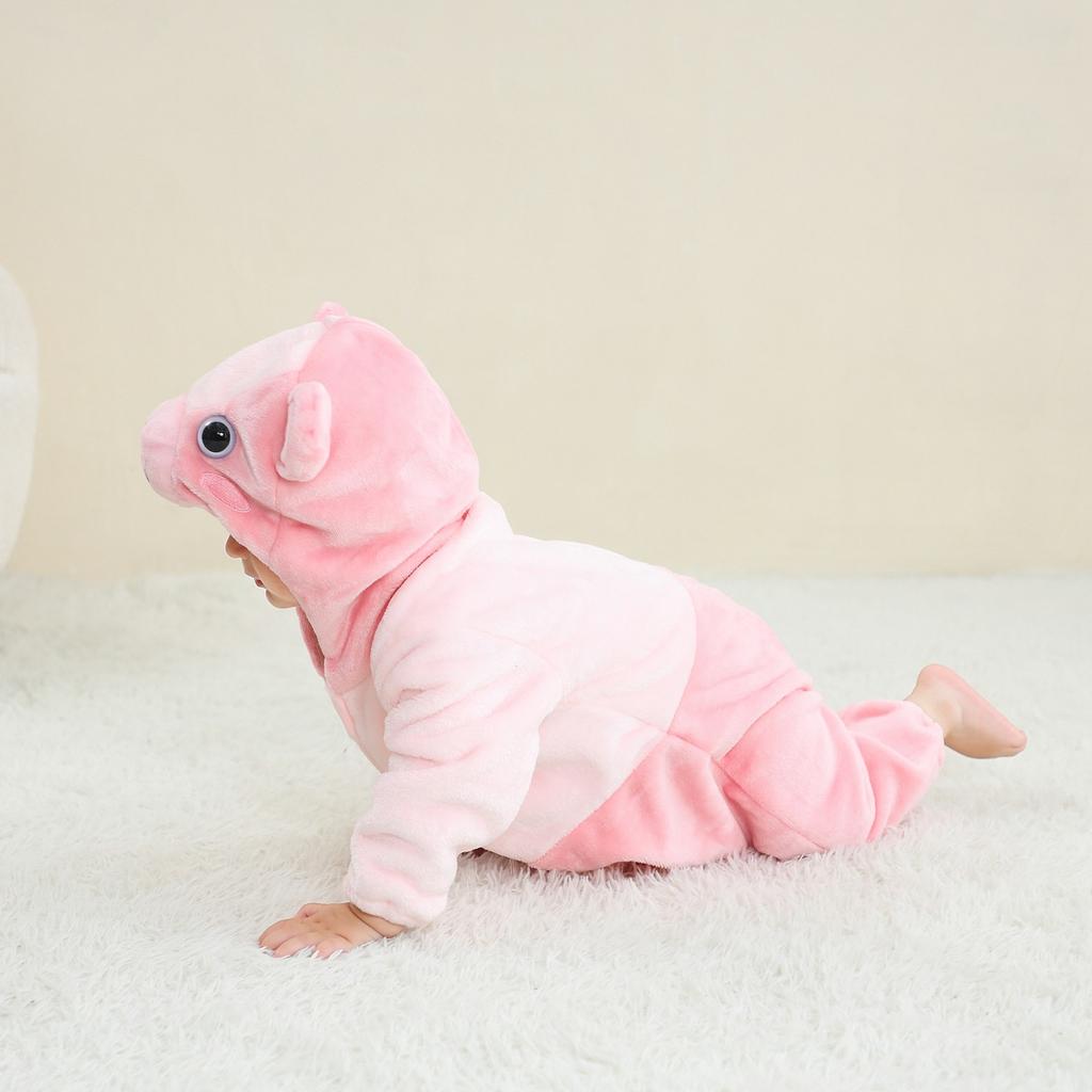 Cartoon One-piece Pajamas For Children All And Winter Animal Home Clothes Children Flannel Crawling Clothes