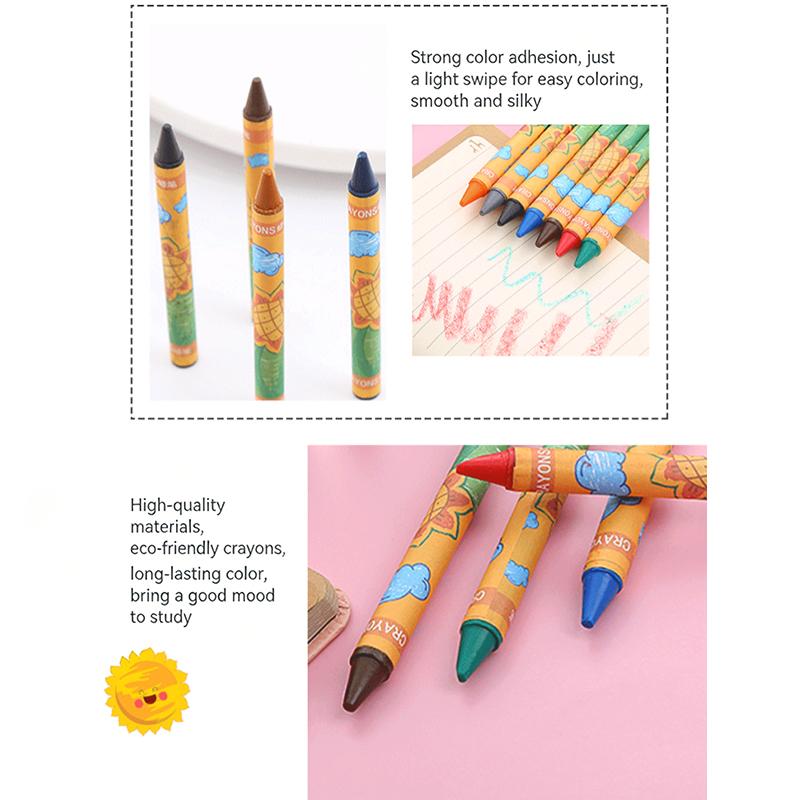 Sunflower 8 /12 /24 Colors Crayons Kids Colored Crayons School Supplies Prizes And Gifts