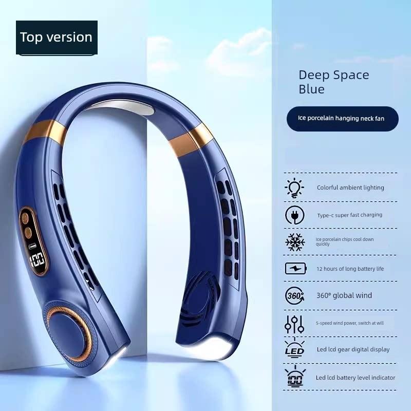 2026 New Model Neck-Hanging Fan, Portable and Convenient, Small USB Rechargeable, Ultra-Long Battery Life