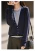 New European & American Two-Piece Wool Blend Cardigan & Base Layer Knit Set for Women - Autumn/Winter Trendy Fashion