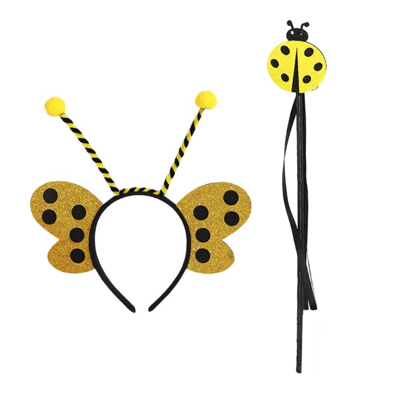 Hummel Kostümset für Kinder Erwachsene Bienenkostüm Ohren Stirnband Antenne Sonnenbrille für Halloween Cosplay Party Requisiten