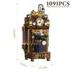 Creative Retro Steam Coffee Machine Building Blocks Classic Punk Espresso Machine With Light MOC Bricks Home Decoration Toy Gift