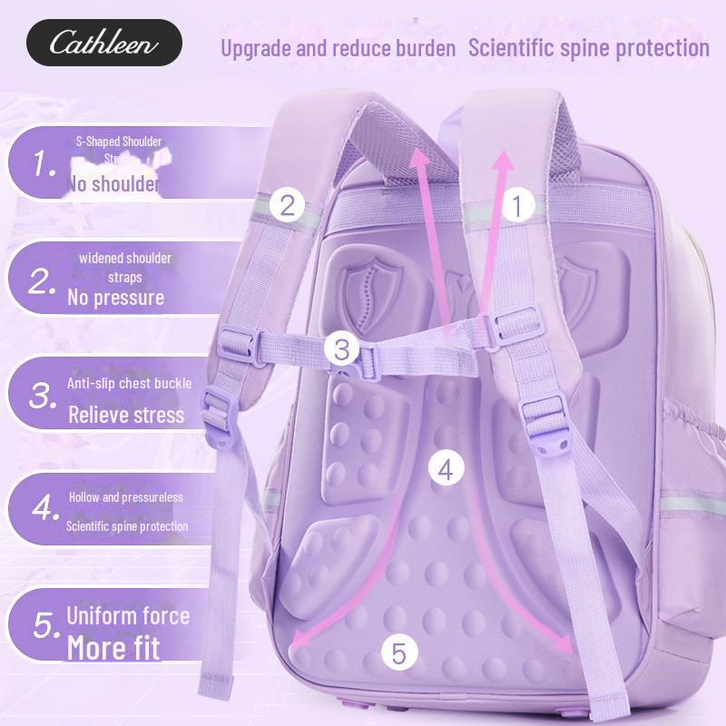 Ultra-Light, Large-Capacity Spine-Protective Schoolbag for Grades 3-6 – Unisex Children's Backpack
