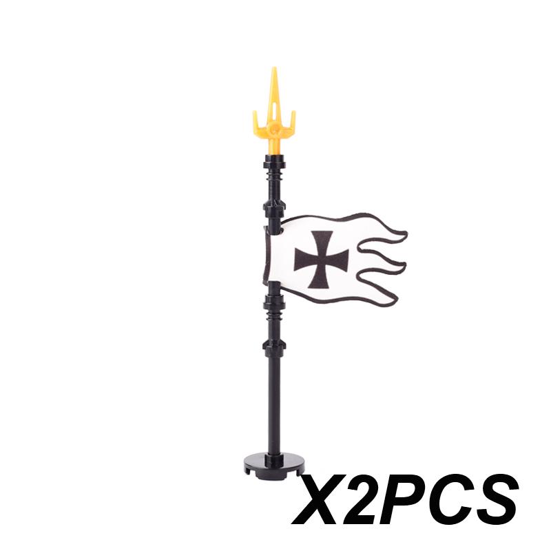 Middle Ages Empire Flag Pole Building Blocks Military Castle Lion Teutonic Knight Soldier Figures Roman Warrior Sheild Brick Toy