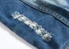 Men's Slim Fit Plus Size Ripped Denim Motorcycle Vest - Trendy Casual Korean Style
